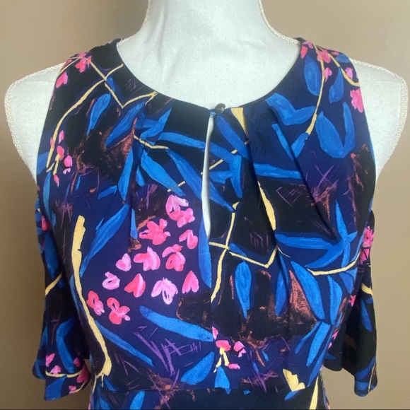 ANTHROPOLOGIE Maeve Elia Dress Cold Shoulder Print - Picture 8 of 14